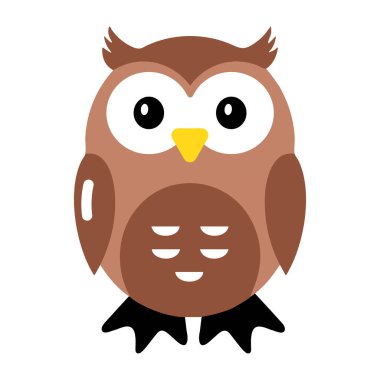 Baykuşu gösteren düz bir biçim simgesi