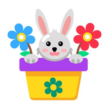 Tavşan tasvir eden yassı bir simge