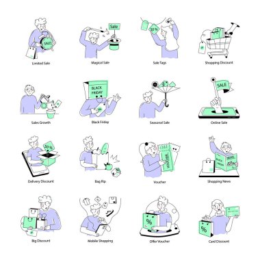 Kara Cuma Satış Koleksiyonu Mini Çizimler 