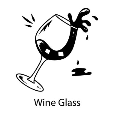 Yarım yamalak dizayn edilmiş bir şarap kadehi ikonu. 