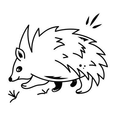 Dikenli bir domuzun düzenlenebilir karalama simgesi 