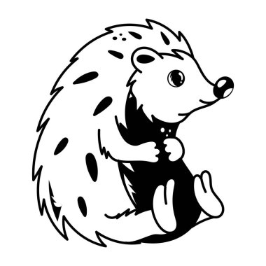 Oturan bir kirpinin kişiselleştirilebilir karalama simgesi