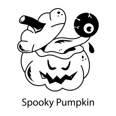 Ürkütücü bir balkabağı eli çizilmiş bir simge 