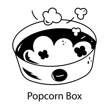 Patlamış mısır kutusunun karalama tarzında bir simgesi 