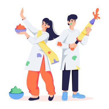 Holi kutlama düz illüstrasyon indir 