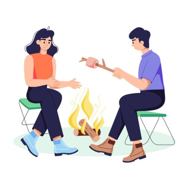 Şenlik ateşi partisinin en iyi düz çizimi 