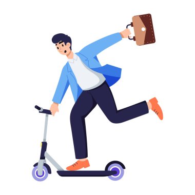 Çalışanların düz stilde geç kalmalarının bir gösterimi.  