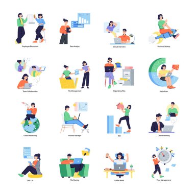 Çalışma Ofisi Düz Çizimler Koleksiyonu