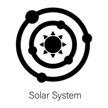 Güneş sisteminin iyi tasarlanmış bir simgesi. 
