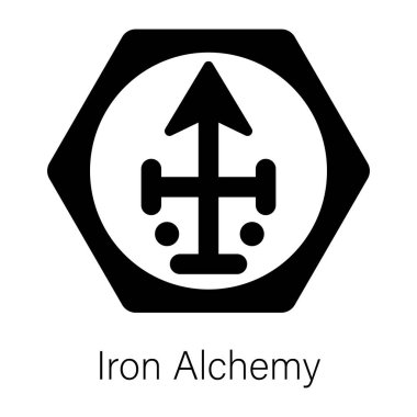 Demir simyanın katı simgesini kullanmaya hazır  