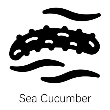 Bir deniz hıyarının düzenlenebilir kabartma simgesi 