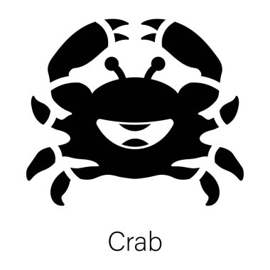 Yengecin düzenlenebilir kabartma simgesi 