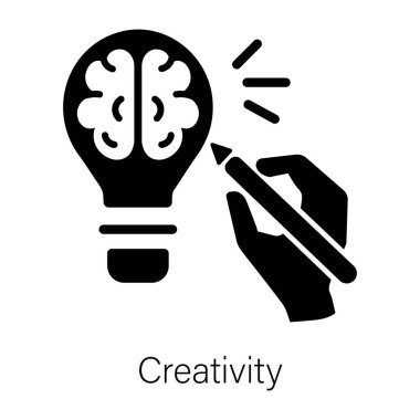 Yaratıcılığın sembol simgesini kullanmaya hazır 