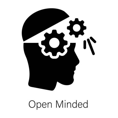 Açık görüşlü insanın modern katı simgesi 