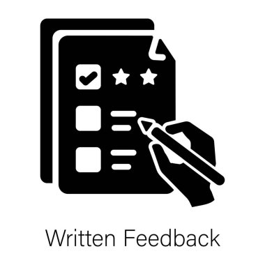 Yazılı geribildirim için sağlam bir biçim simgesi 