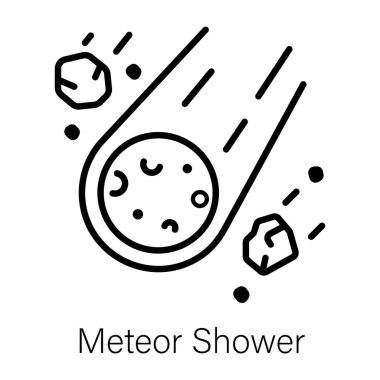 Meteor yağmurunun çizgi biçimi simgesi 