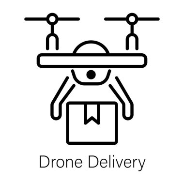 Dış hatlar biçiminde bir dron iletimi simgesi 