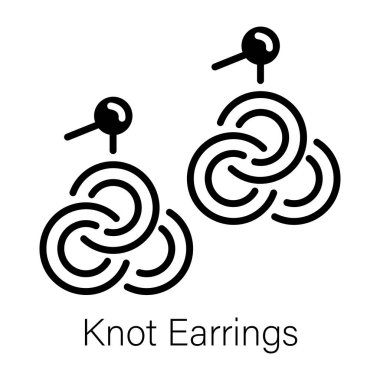 Bir düğüm küpe çizgi simgesi 