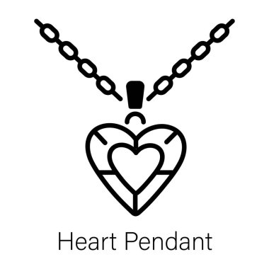 Kalp kolyesinin bir taslak biçimi simgesi 