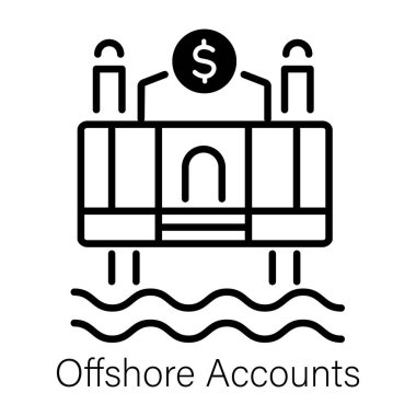 offshore hesaplarının doğrusal simgesi  