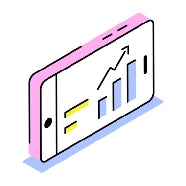 Kar grafiğini gösteren bir izometrik biçim simgesi