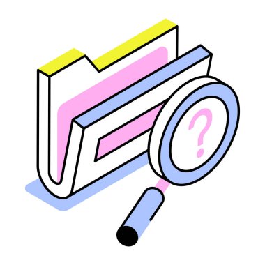 Arama dosyasını gösteren bir izometrik biçim simgesi