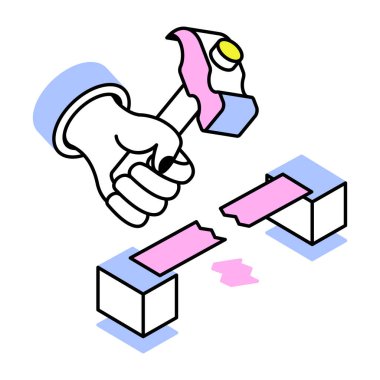 Engeli aşmayı temsil eden izometrik bir simge