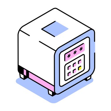 Dijital kasayı temsil eden bir izometrik biçim simgesi