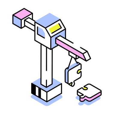 Sorun çözmeyi temsil eden bir izometrik biçim simgesi