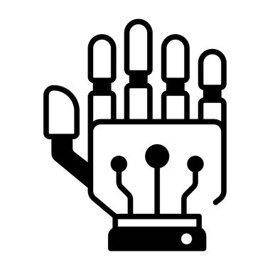 Robot eli gösteren bir satır biçimi simgesi