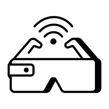 Akıllı gözlük tasvir eden bir taslak biçim simgesi