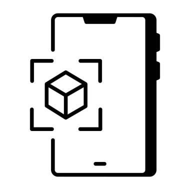 Artırılmış gerçekliği tasvir eden bir taslak biçim simgesi