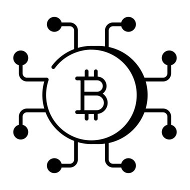 Dijital para birimini temsil eden doğrusal biçim simgesi