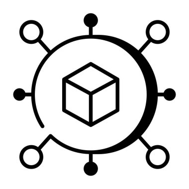 Dağıtılmış hesap defterini gösteren bir satır biçimi simgesi