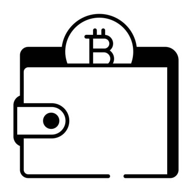 Akıllı cüzdan tasvir eden bir taslak biçim simgesi