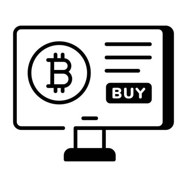 Satın alma bitcoin 'ini gösteren bir satır biçimi simgesi