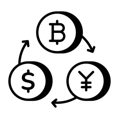 Şifreleme değişimini temsil eden doğrusal biçim simgesi