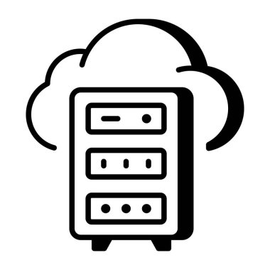 Bulut sunucusu tasvir eden bir taslak biçim simgesi