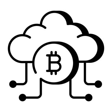 Bitcoin hesaplamasını gösteren bir satır biçimi simgesi