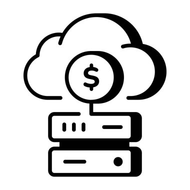 Bulut maliyetini gösteren bir taslak biçim simgesi
