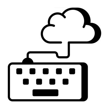 Bulutların çalıştığını gösteren bir satır biçimi simgesi