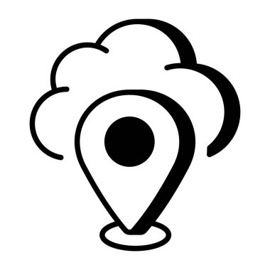 Bulut konumunu temsil eden doğrusal bir simge