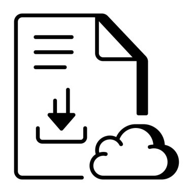 Bulut indirmeyi temsil eden doğrusal bir simge