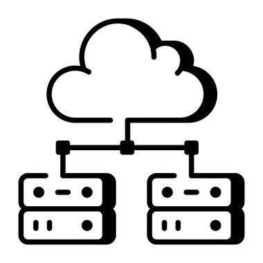 Bulut hesaplamasını temsil eden doğrusal bir simge