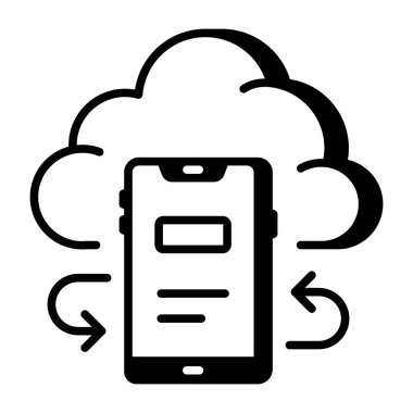 Akıllı telefon deposunu gösteren bir satır biçimi simgesi