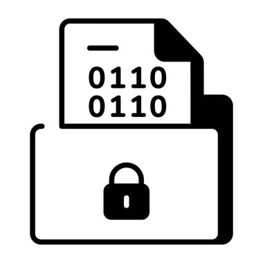 Veri şifrelemesini temsil eden doğrusal biçim simgesi