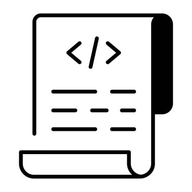 Kod betiği tasvir eden bir taslak biçim simgesi