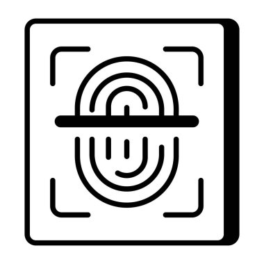 Biyometrik doğrulamayı gösteren bir satır biçimi simgesi