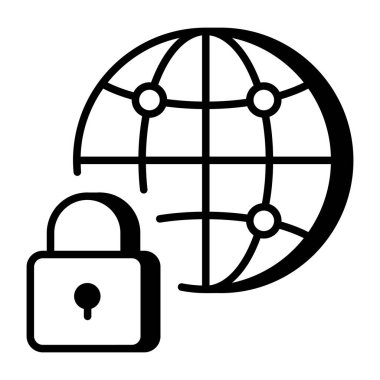 Güvenli İnternet 'i temsil eden doğrusal bir simge