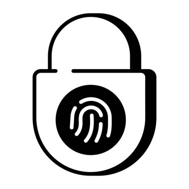 Parmak izi kilidini gösteren bir taslak biçim simgesi